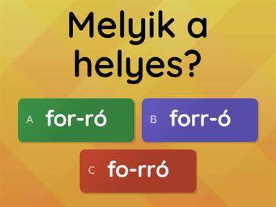 Szótagolás 2.o. - az összes lehetséges helyen elválasztva