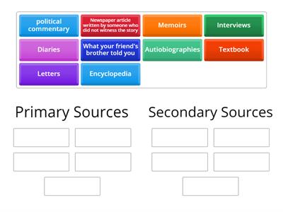Primary and Secondary Sources