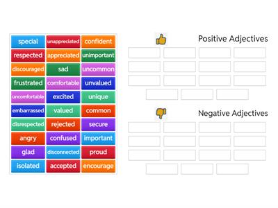 Positive and Negative Adjectives