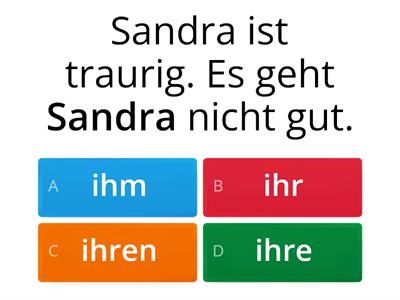 BF 2 -L28 Personalpronomen im Dativ - Ersetze die markierten Wörter durch Personalpronomen