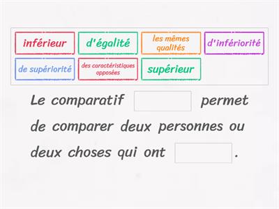 Le comparatif d'égalité 