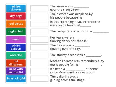 Figurative Language Exercise Year 6