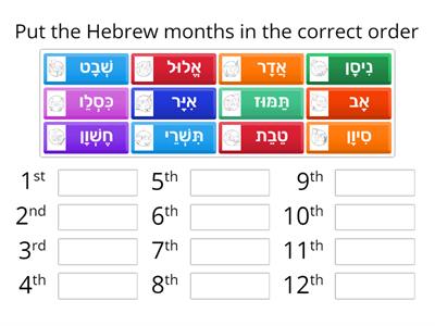  Put the Hebrew months of the year in correct order