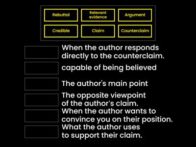 Persuasive text vocab