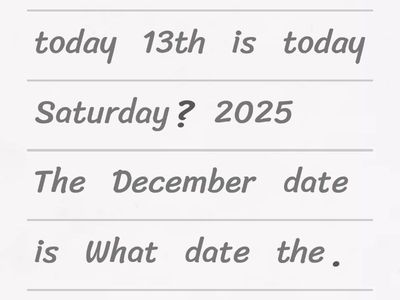 Date Unjumble 13/12/25