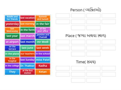 Person, Place and Time Std 6 Sem  1