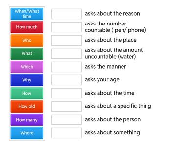 GW A1+ Unit 2 Question words