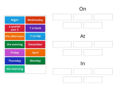 Prepositions of time