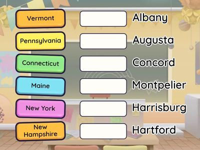 Northeast States and Capitals Drag & Drop