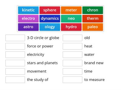 Science Terms Match Up