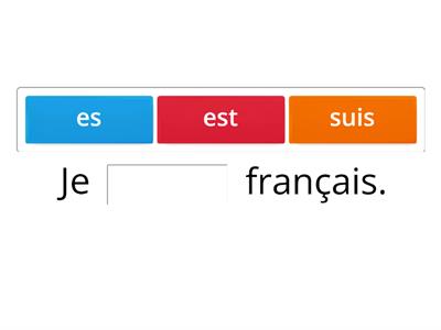 La conjugaison du verbe ''Etre'' au présent singulier