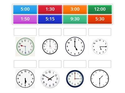 Telling time - nearest 5 minutes