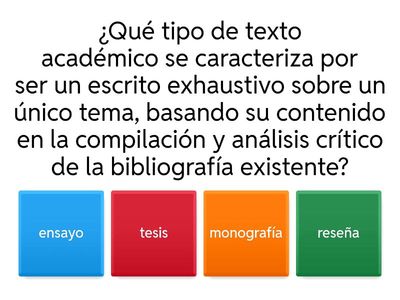 Tipos de textos académicos