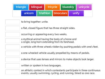 Uni, Bi, Tri Prefixes