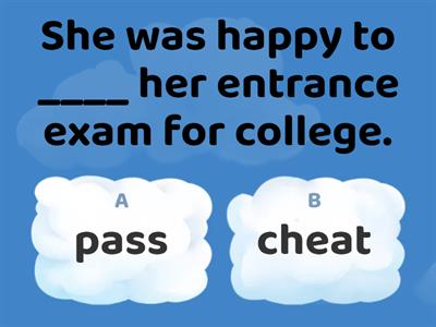 Vocabulary: Exams (Intermediate plus 10B)