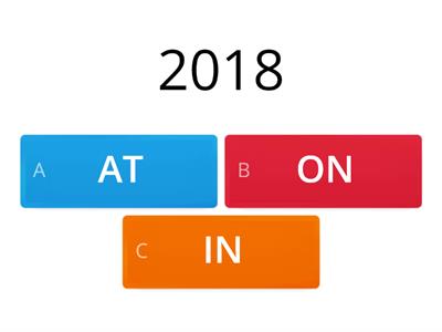 Prepositions of Time (on/at/in) 11111