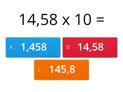 Moltiplicazioni per 10, 100, 1000 con i decimali 