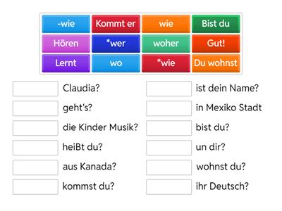 A1.1 Lektion  W-Ja  Nein  Fragen