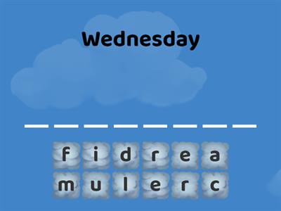 Days of the Week - Spelling