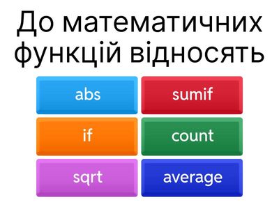 Математичні та статистичні функції в Excel