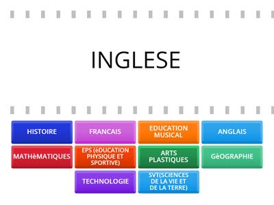 LES MATIèRES (MATERIE SCOLASTICHE FRANCESE)