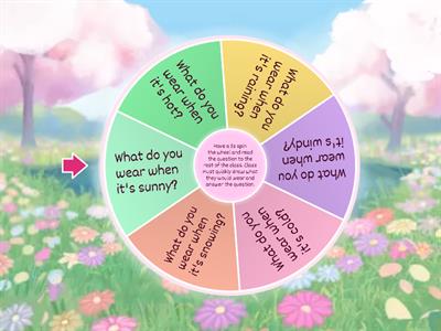 Weather Question Wheel Grade 2
