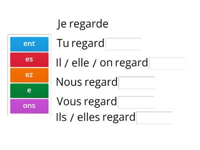 Regarder - regular er present tense verb