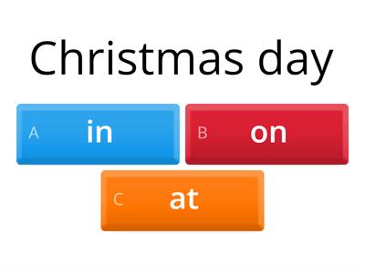 Preposition of time in/on/at