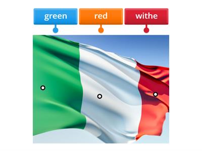 Bandiera italiana con colori in inglese