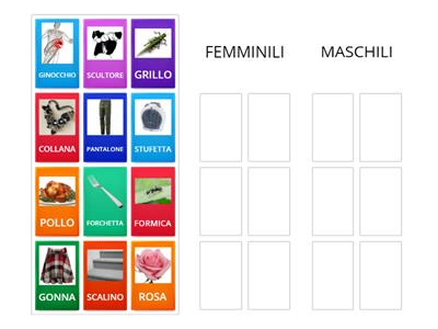  GRAMMATICA: NOMI FEMMINILI O MASCHILI
