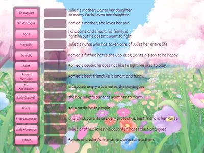 Romeo and Juliet Character Match