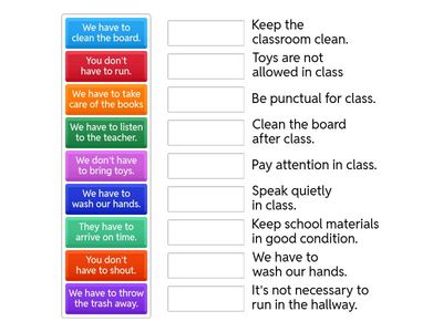We Have to Help Our School! – Match Up Game