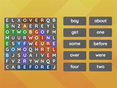 Memory Words Wordsearch