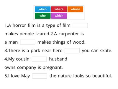 defining relative clause repetytorium 8