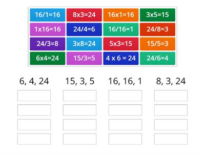 Fact Families multiplication/division