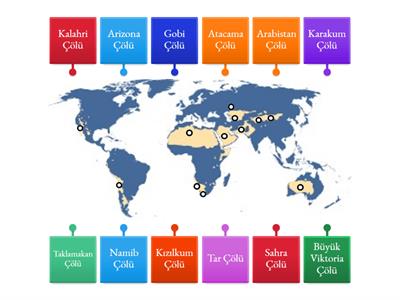 Dünya Haritası Çöller Etkileşimli Oyun(YKS)