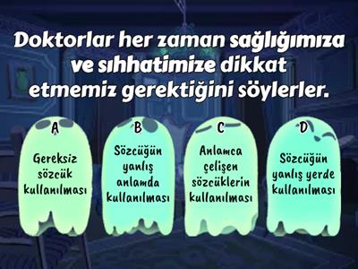 Anlam Bakımından Anlatım Bozuklukları Test Etkinliği