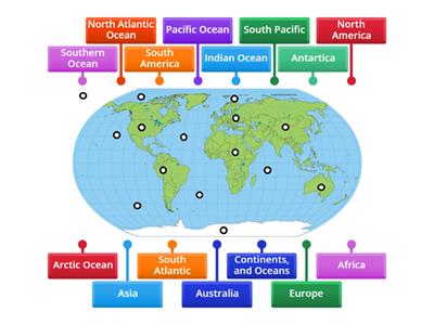 Continents, and oceans quiz. 