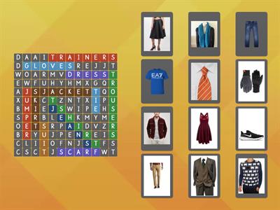 Clothes Wordsearch