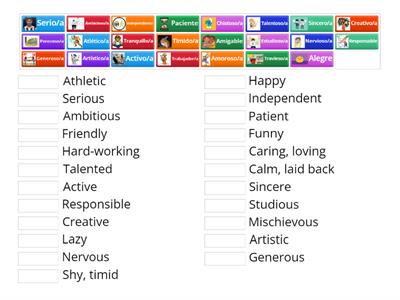 Los adjetivos de personalidad