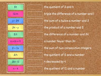 Translating Algebraic Expressions