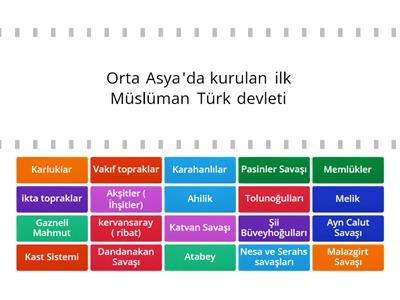  Genel tekrar İLK TÜRK İSLAM DEVLETLERİ 2 