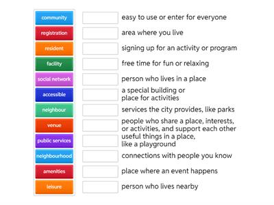 Community Vocabulary (LINC 5)