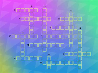 INU1101 - 3A VOCABULARY SMALL THINGS CROSSWORD