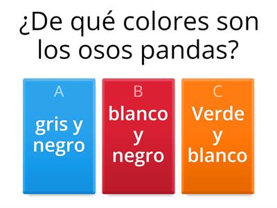 Cuestionario oso panda 4 años A