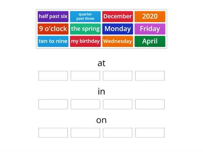 Prepositions of time 