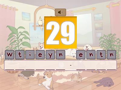 Numbers 20 - 99 writing