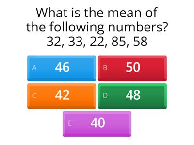 Mean, Median and Mode Exit Ticket