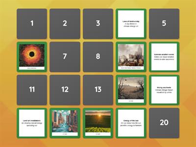 Game on ENERGY (Arts) - Matching pairs