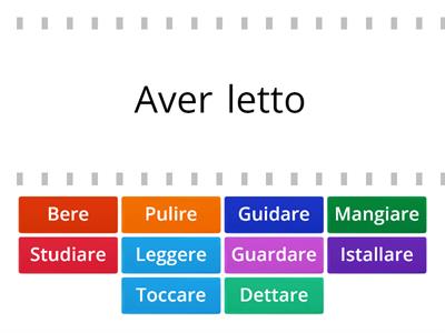 Trova l'infinito dei seguenti verbi per la maestra Antonella s.